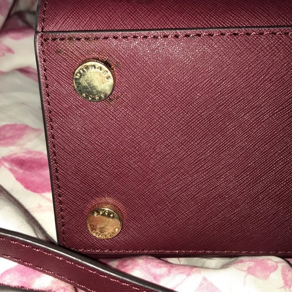 Mk michael kors merlot maroon burgundy selma bag - Picture 5 of 8